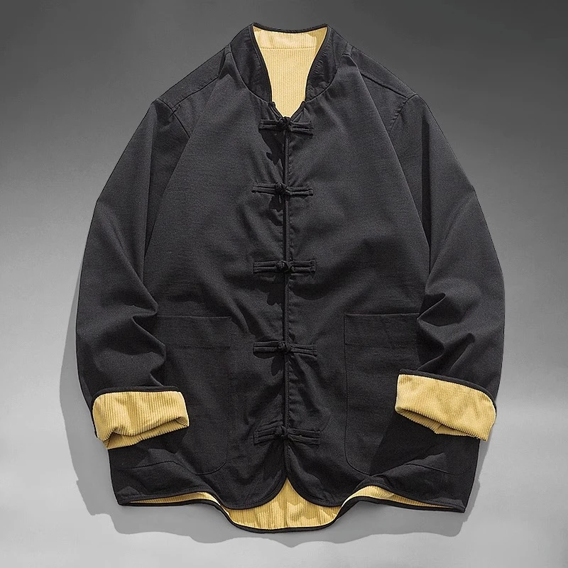 复古文艺 中国风双色两面穿唐装外套男 新中式穿搭 情侣 古风禅意