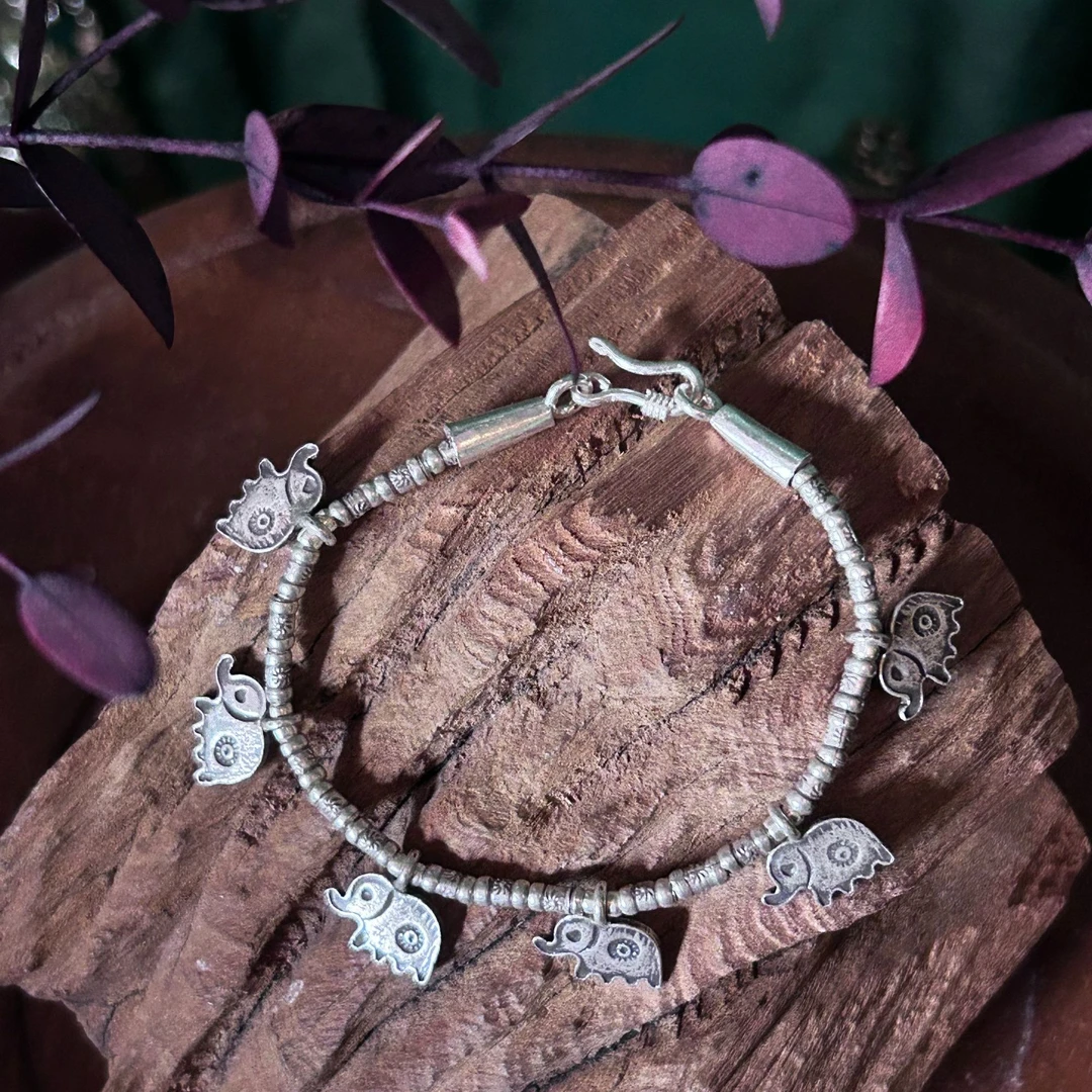 925银手链 【泰云匠】泰国手工925银10.91克六象手链