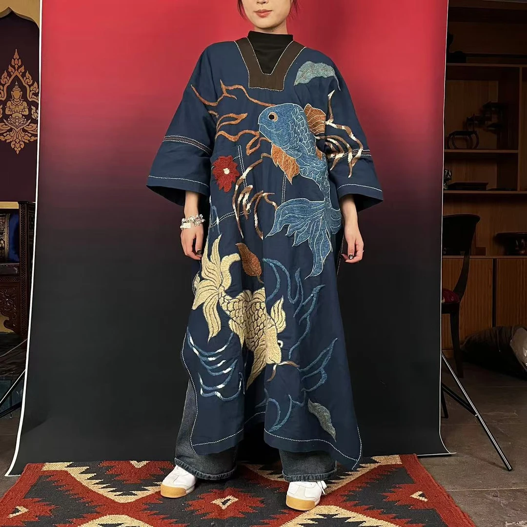 【泰云匠】泰国najia手工刺绣手工织布设计款袍子连衣裙