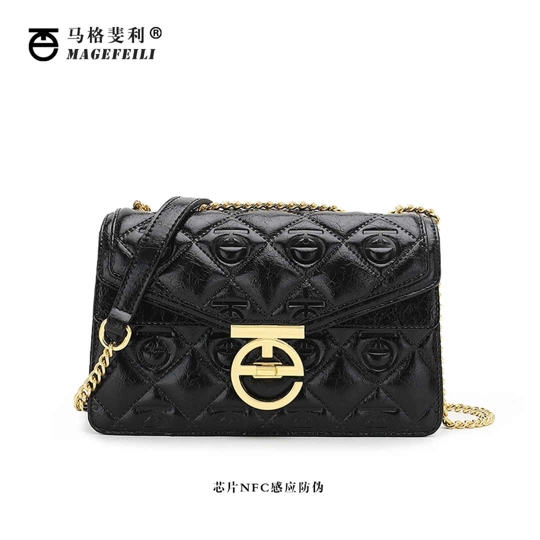 MAGEFEILI/马格斐利女士新款包包时尚百搭单肩斜跨小方包8606