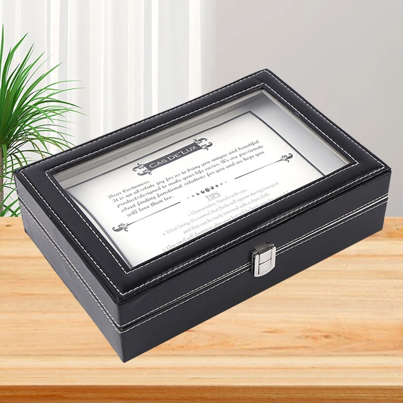 12位手表盒木质手表箱皮质手表收纳盒手表盒节庆礼品手表收纳盒