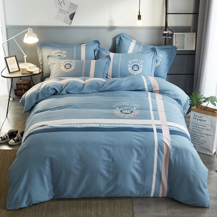 丽人凯-格新款全棉亲肤大版简约学生宿舍印花四件套莫拉床上用品