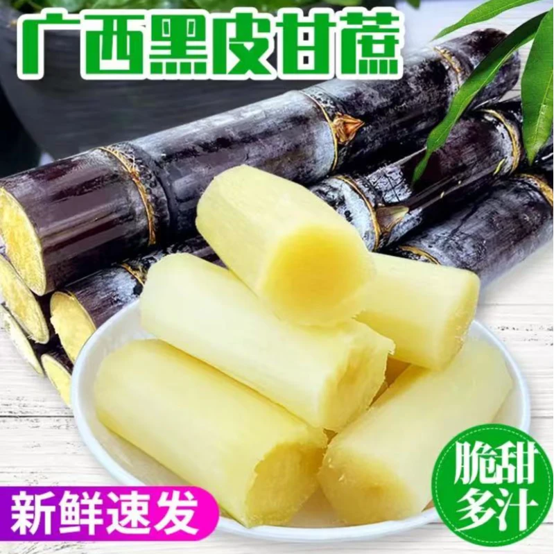 广西黑皮甘蔗新鲜水果脆甜多汁应季现砍包邮