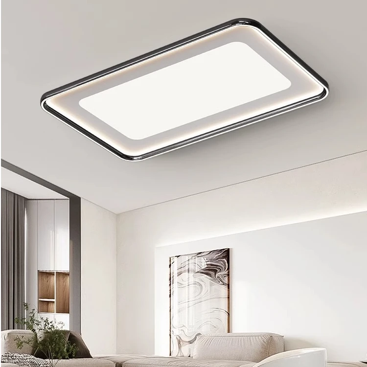 现代简约大气吸顶灯家用创意房间吸顶灯超薄北欧餐厅长方形大厅灯