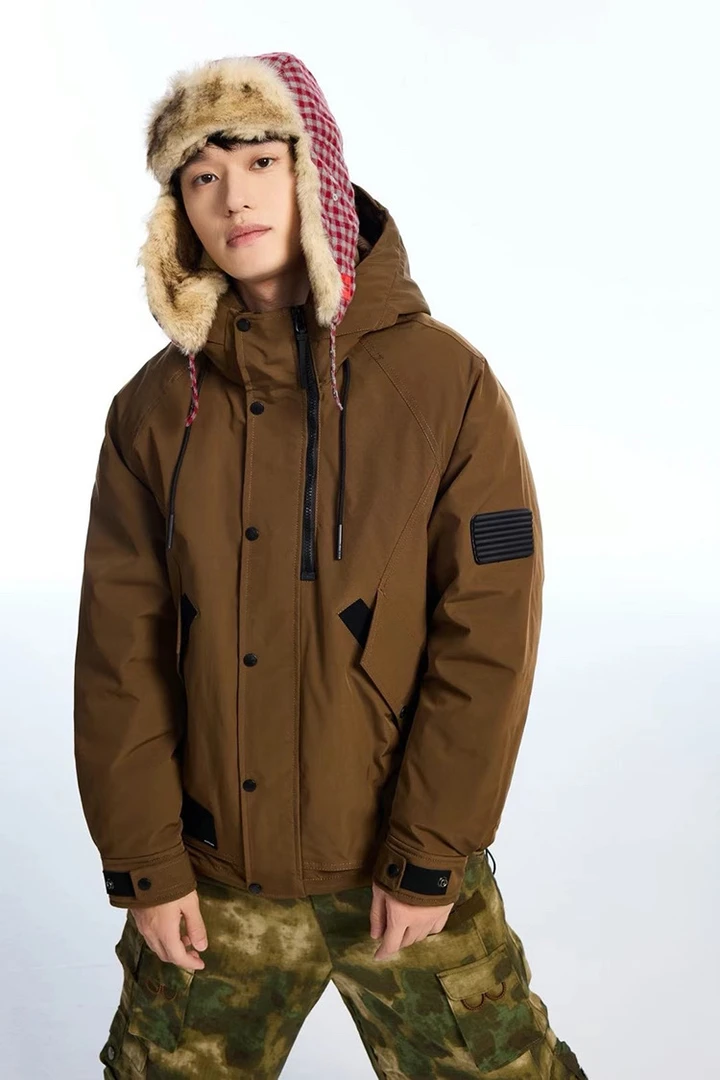 高货户外三护男士2025冬季新款工装青少年休闲加厚保暖御寒外套