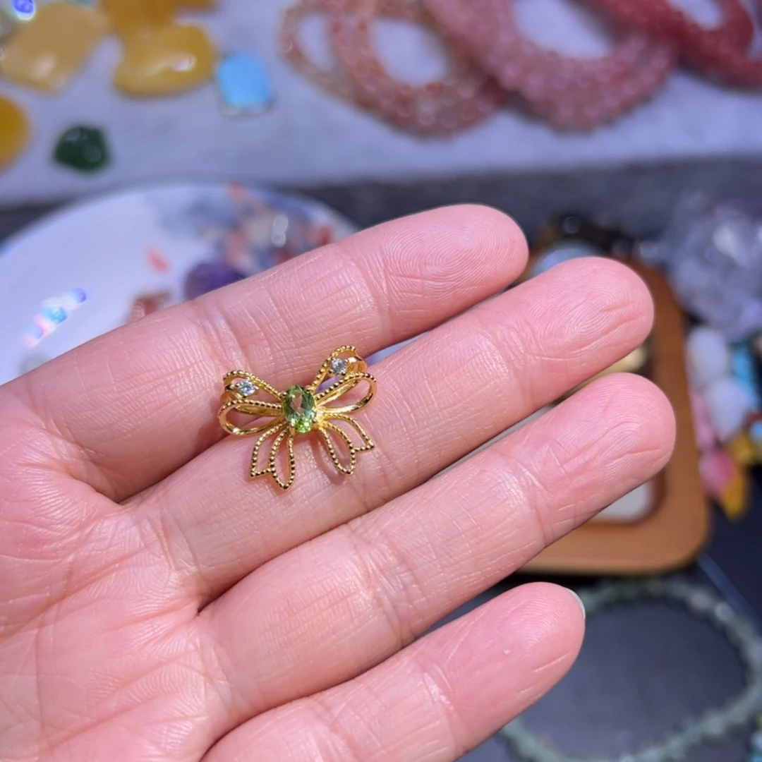 【闪购商品】橄榄石吊坠(不含链)银S925镶嵌用****4吊坠