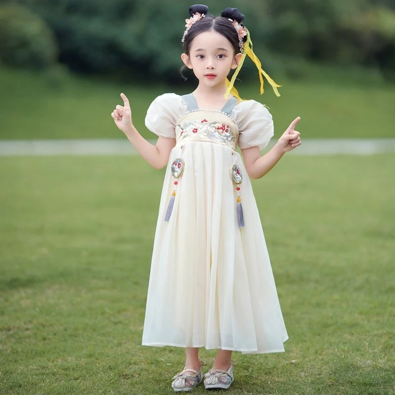 女童汉服夏季薄款连衣裙2025超仙儿童装新款女孩夏款古风汉服裙子
