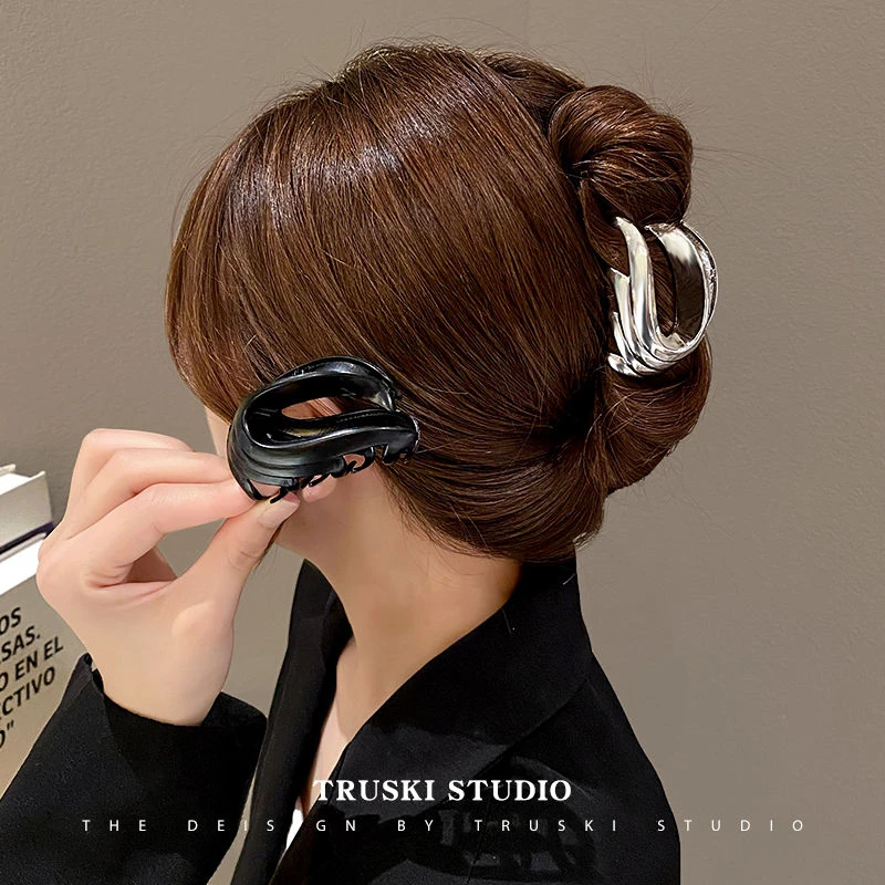 银色翅膀小抓夹2024新款高颜值发抓洋气女发卡法式简约小众ins