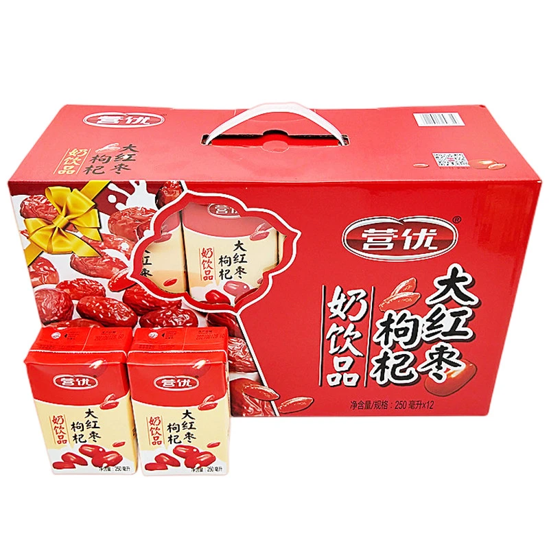 营优红枣枸杞奶饮品250ml整箱批发香浓营养早餐奶大红枣奶学生奶