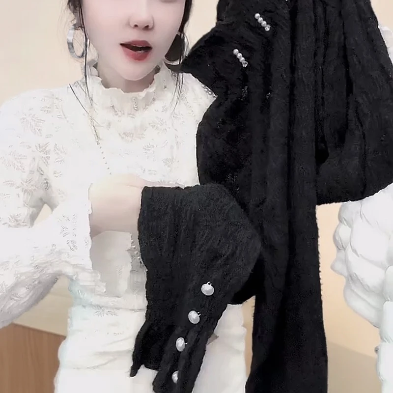 秋冬加厚花边半高领打底衫【好物推荐】