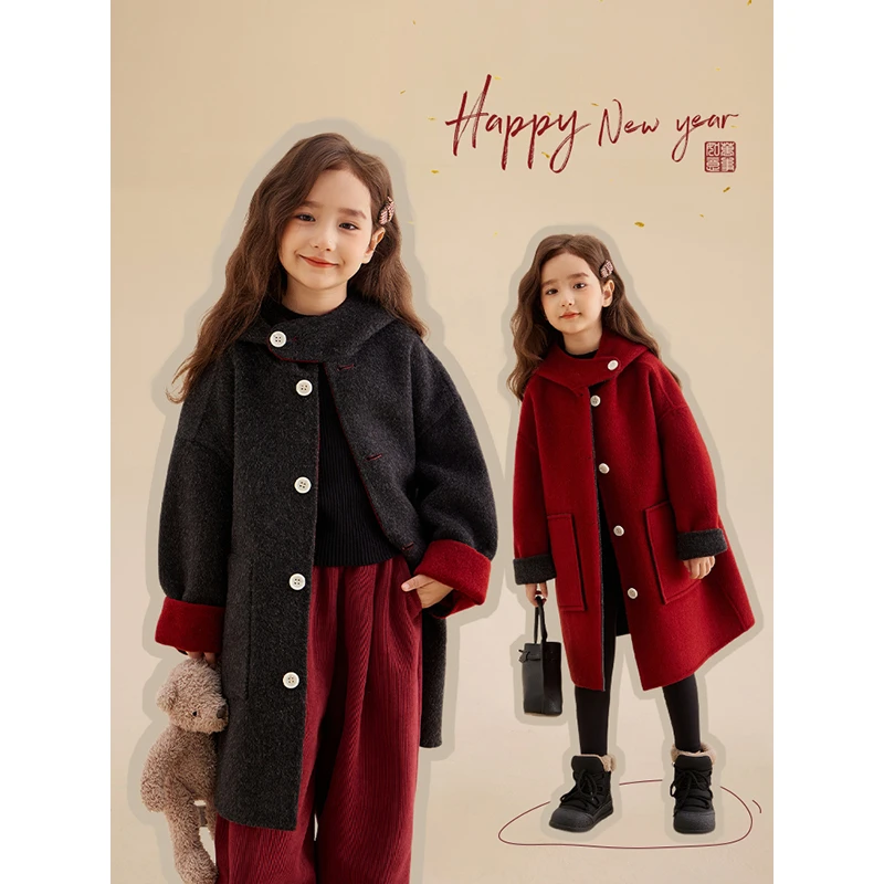 新年款【年度大衣】两面穿羊毛呢大衣7303D