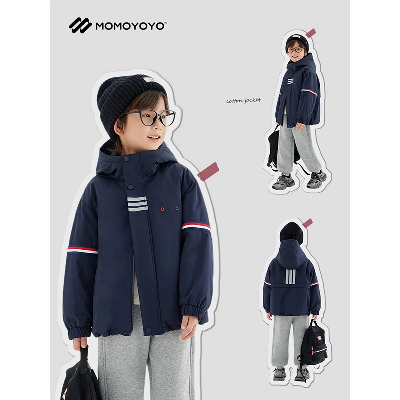 辰辰妈【优等生】撞色织带冲锋衣棉服外套 7127D