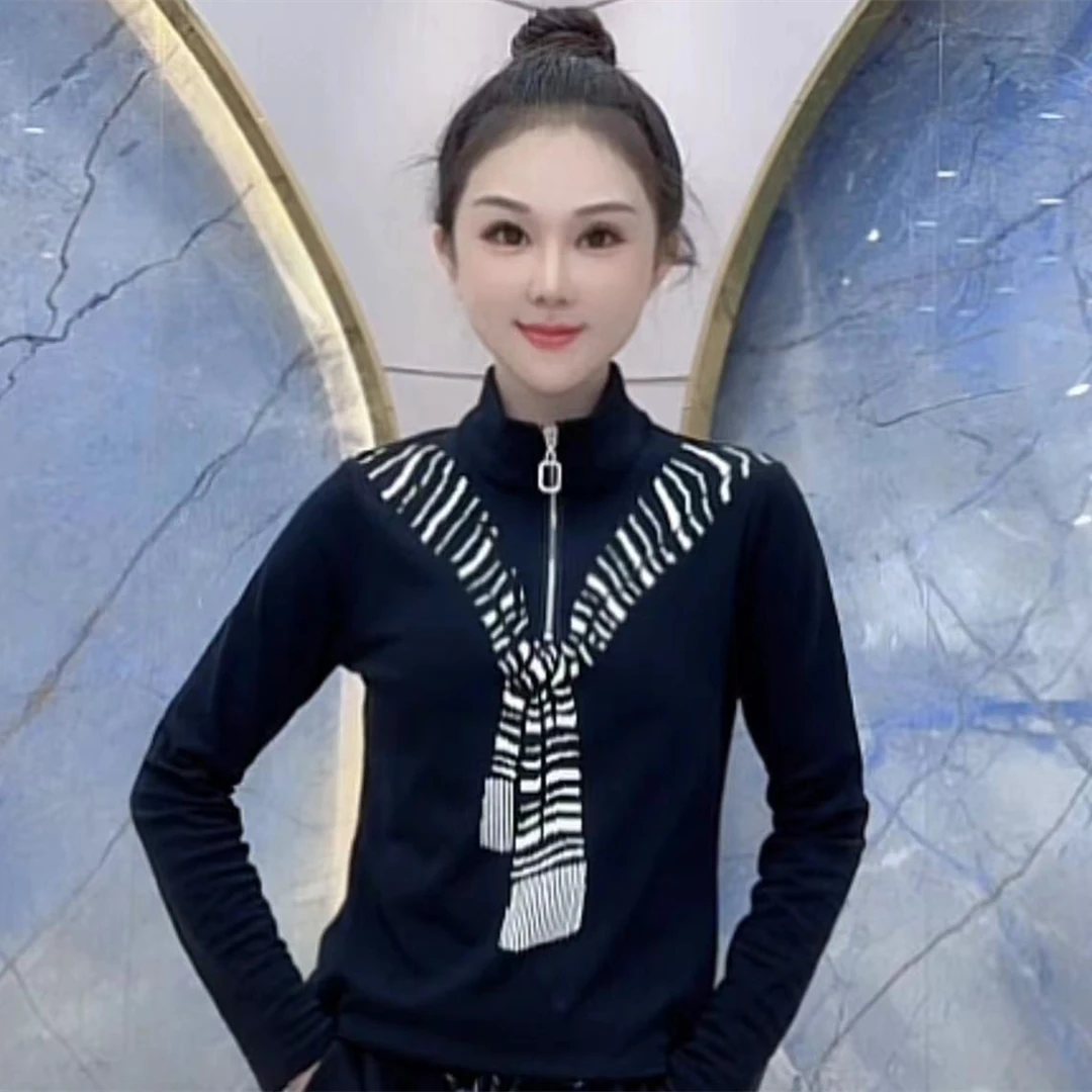 【希帆FA】长袖T 弹力棉加磨毛绒印花围巾 A.9036#气质洋气