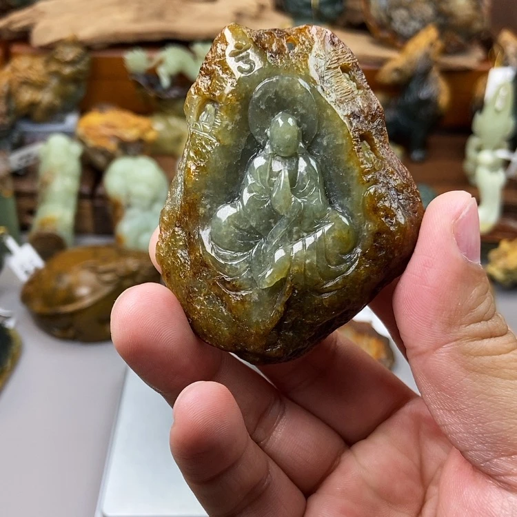 【闪购商品】岫岩河磨玉（透闪石质玉）挂坠未镶嵌天**春