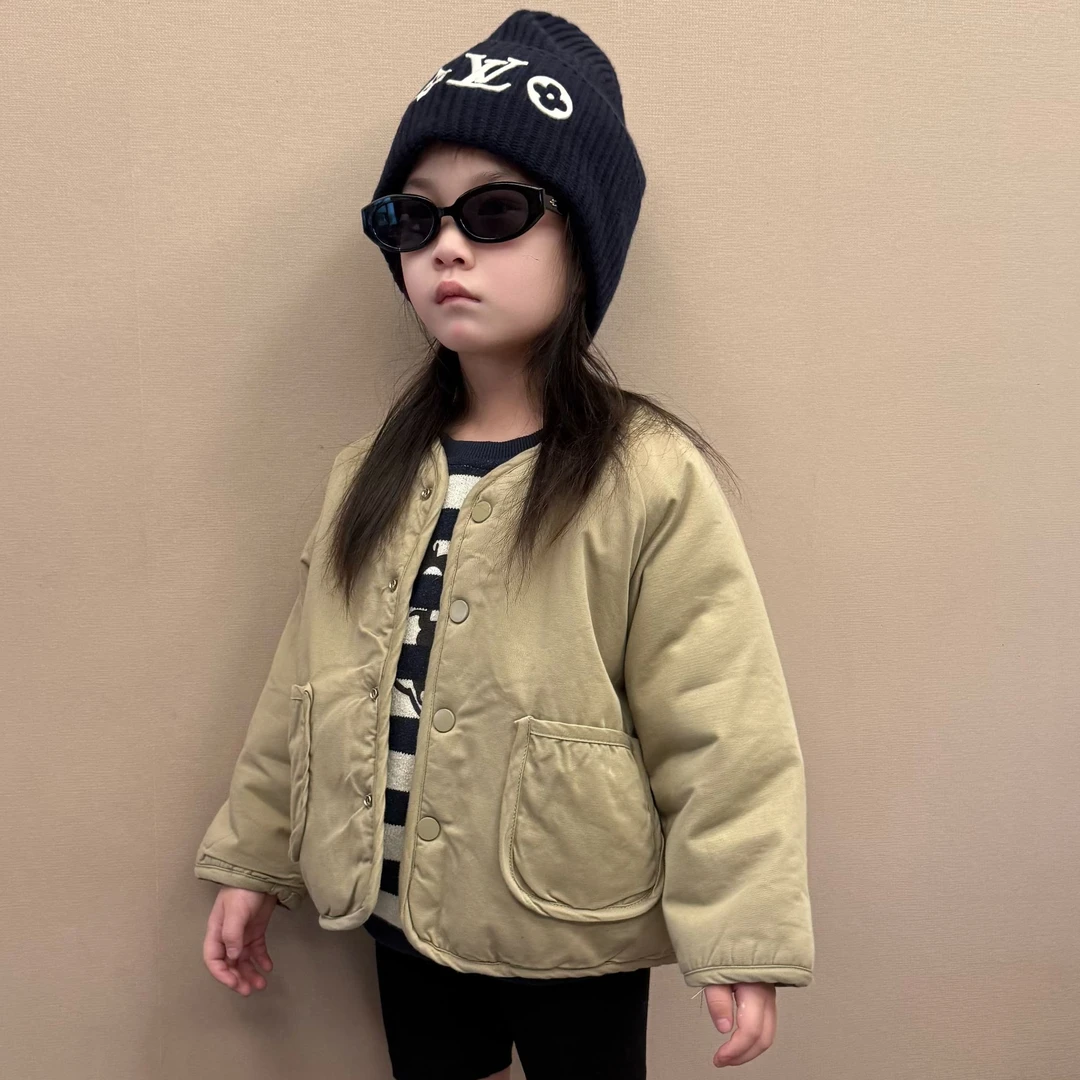 大金定制儿童秋冬新款韩系风洋气双面穿棉衣外套冬季保暖棉上衣