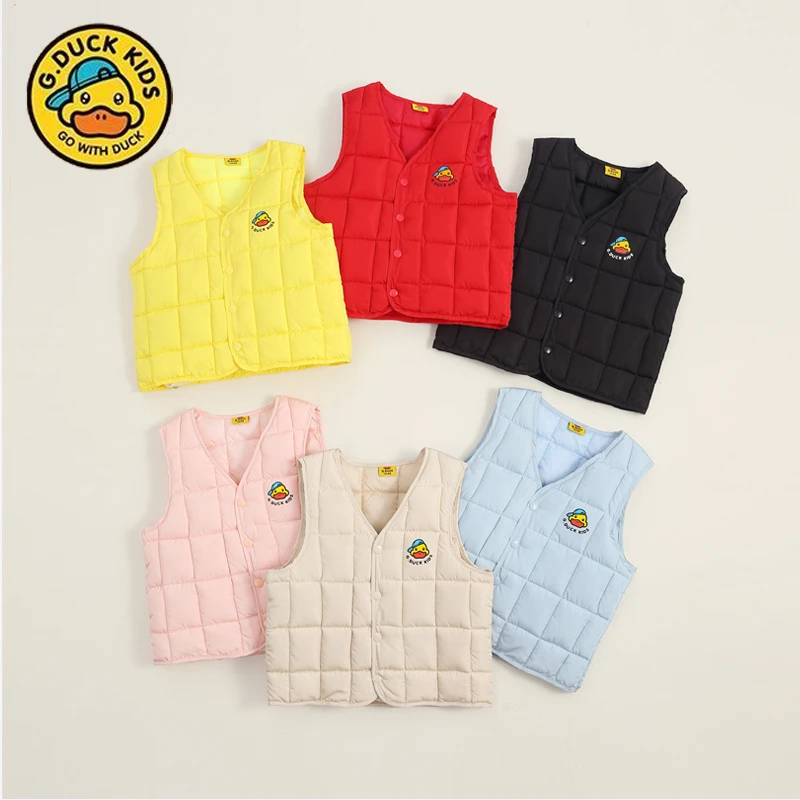 小黄鸭儿童马甲女童宝宝男童轻薄中小童装男女宝坎肩背心外穿潮流