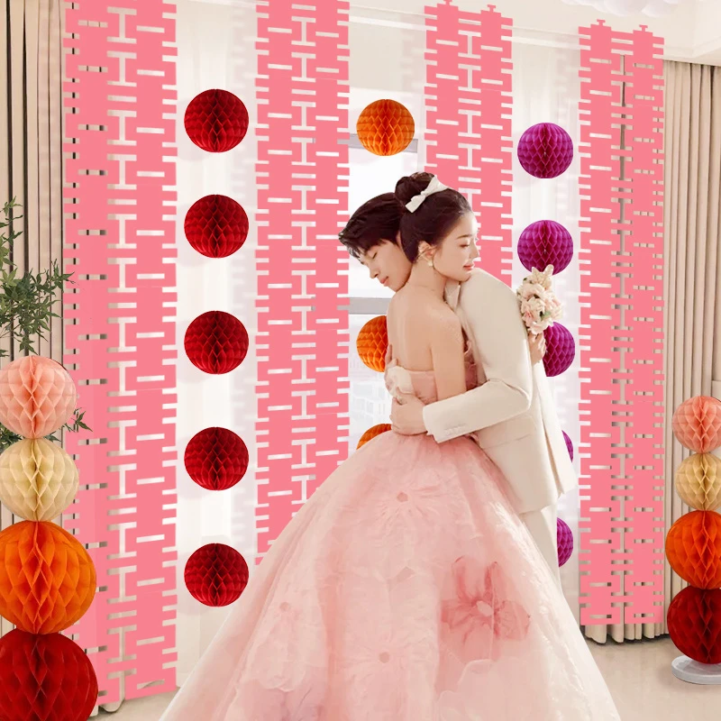 结婚长条喜字窗帘蝴蝶挂件装饰新房卧室装饰婚礼新婚房间布置套装