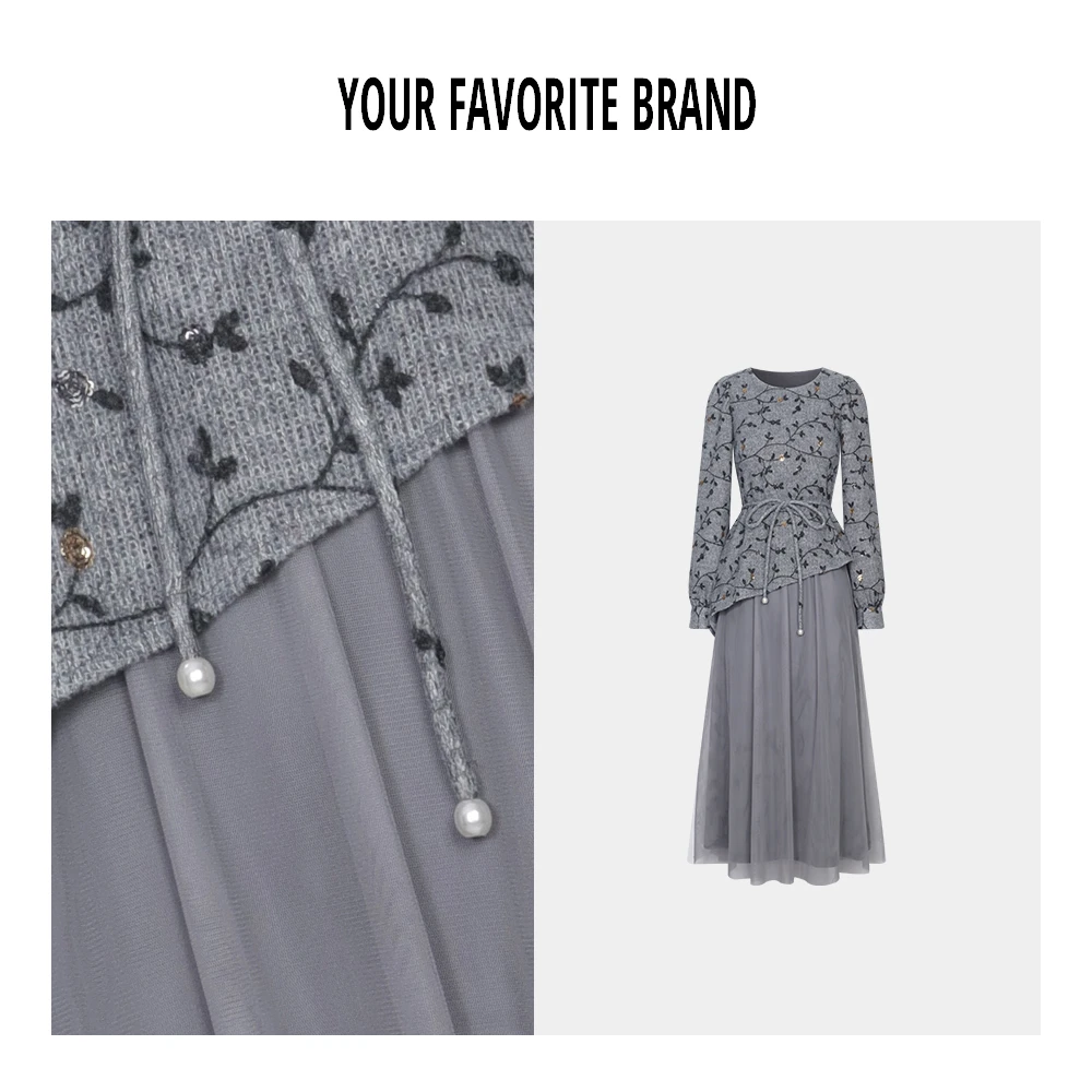 【清仓专属】鬼马少女气质轻奢时尚长袖显瘦设计师连衣裙B2D345343