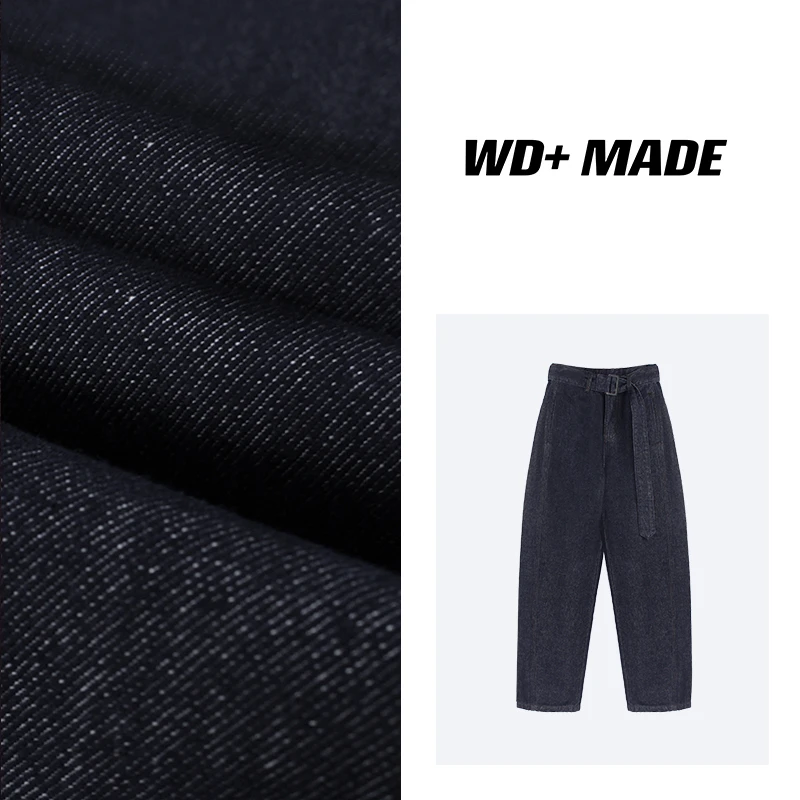 时尚百搭复古宽松高腰原浆休闲做旧直筒阔腿慵懒牛仔长裤