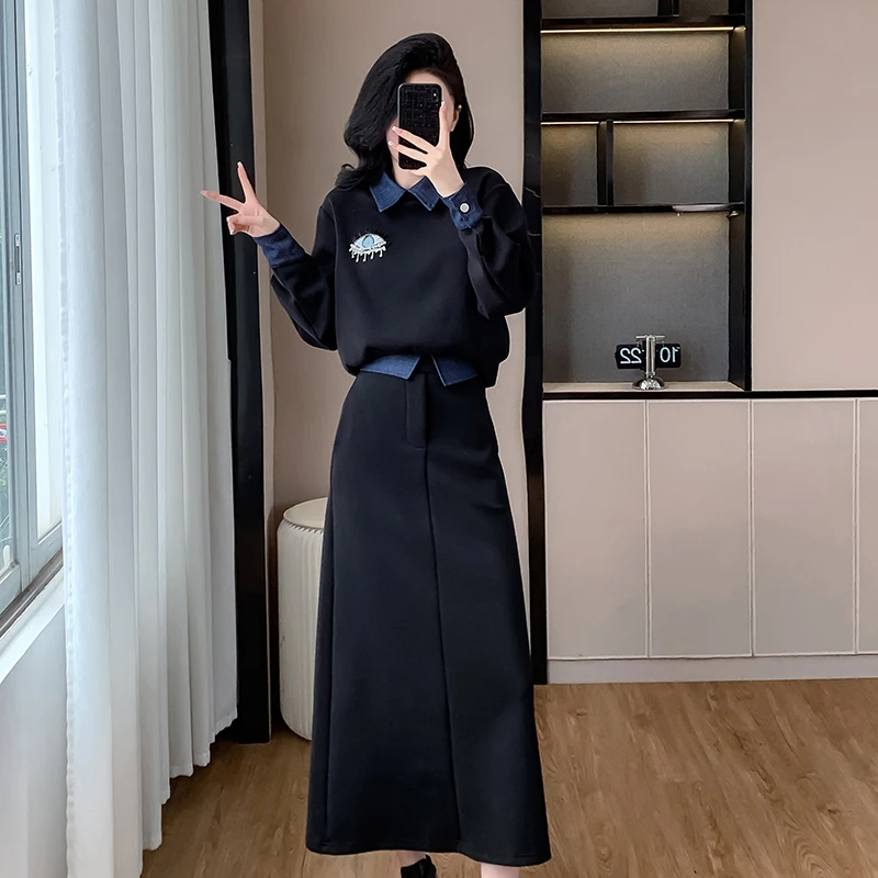 2024秋季新款气质高级感黑女装连衣裙色洋气显瘦时尚修身裙子2209