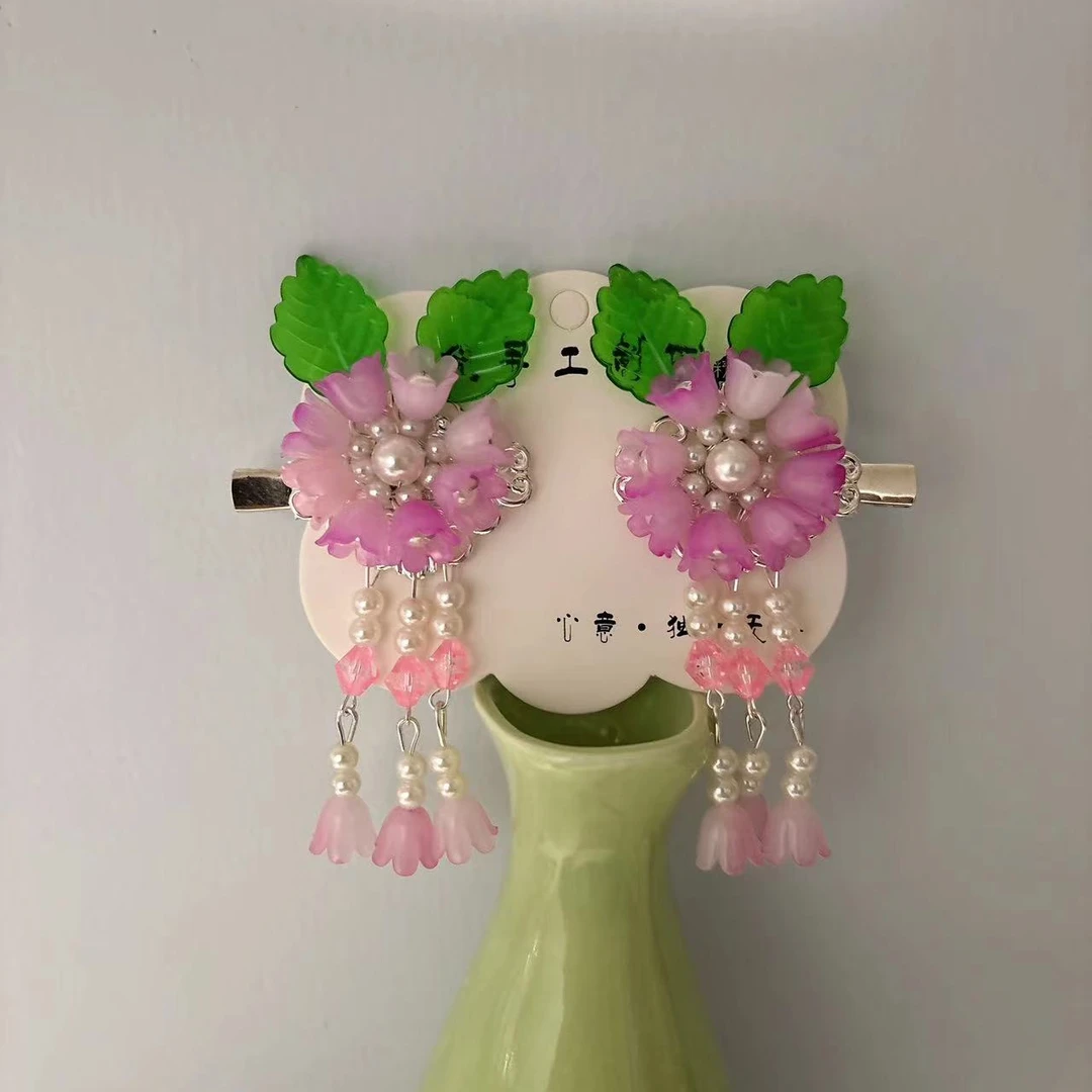 有文精选 漂亮铃兰花古风发夹 手工DIY制作材料包