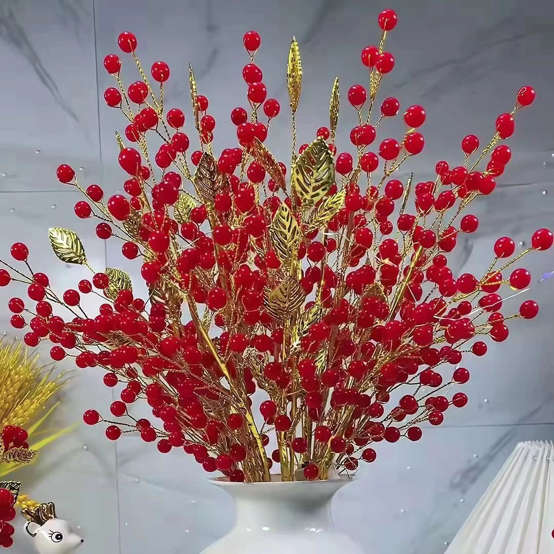 【有文精品红果】富贵冬青果三代金叶中摆材料