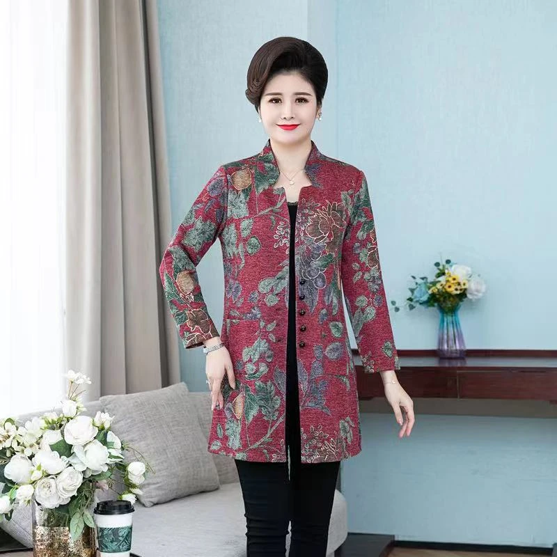 春季女装上衣洋气高档新款女士中老年老年女装妈妈老年人妈妈装