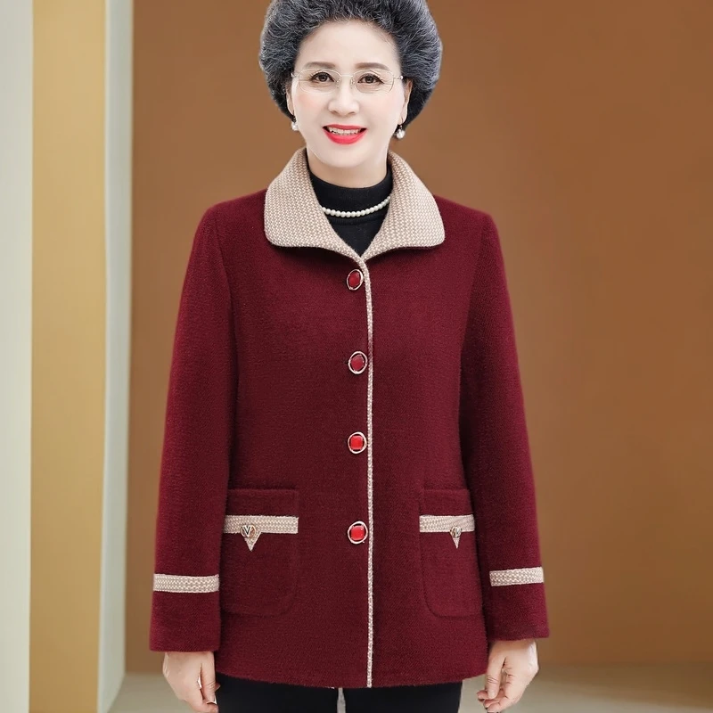 棉衣中年气女士高贵老年人新款老人女妈妈棉袄50-60岁加绒加厚