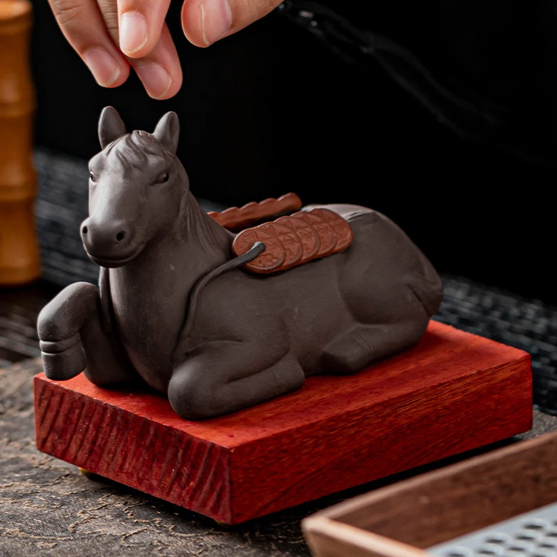 紫砂茶宠马上有钱茶道零配中式功夫茶具茶玩可养茶台茶盘摆件饰品