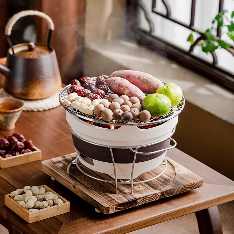 烧烤炉围炉煮茶家用室内老式打边炉网红烤火炉子木炭泥炉户外碳炉