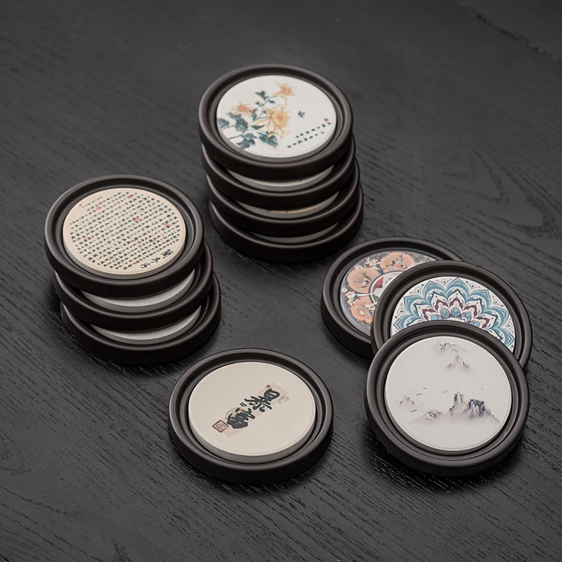 电木吸水杯垫速干茶杯托复古家用陶瓷功夫茶道配件隔热垫茶托防烫