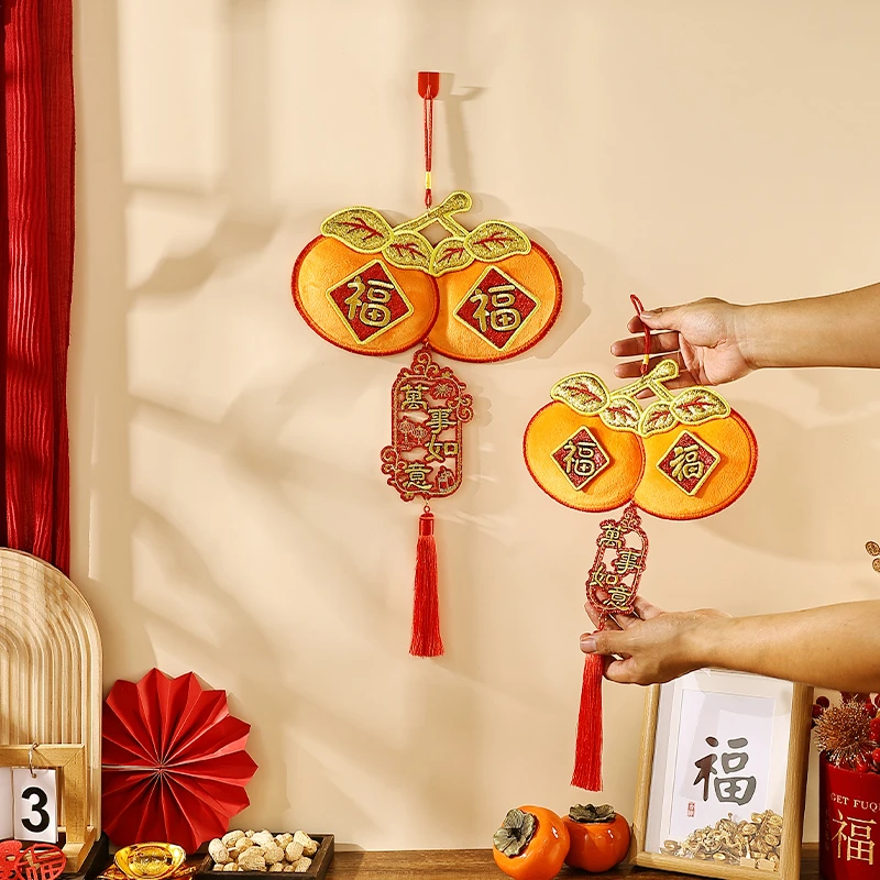 2025春节过年款高档福字客厅书房休息室墙面中国风网红刺绣挂件