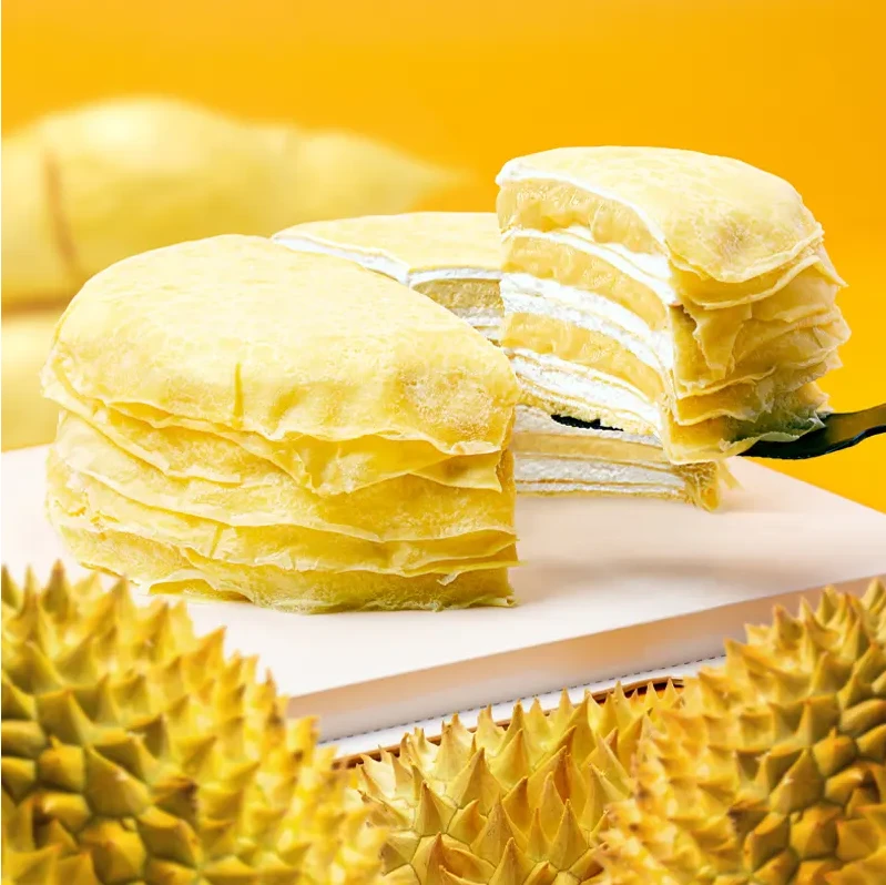 【坏单包赔】6英寸冷冻保存4层500g榴莲千层蛋糕动物奶油包邮