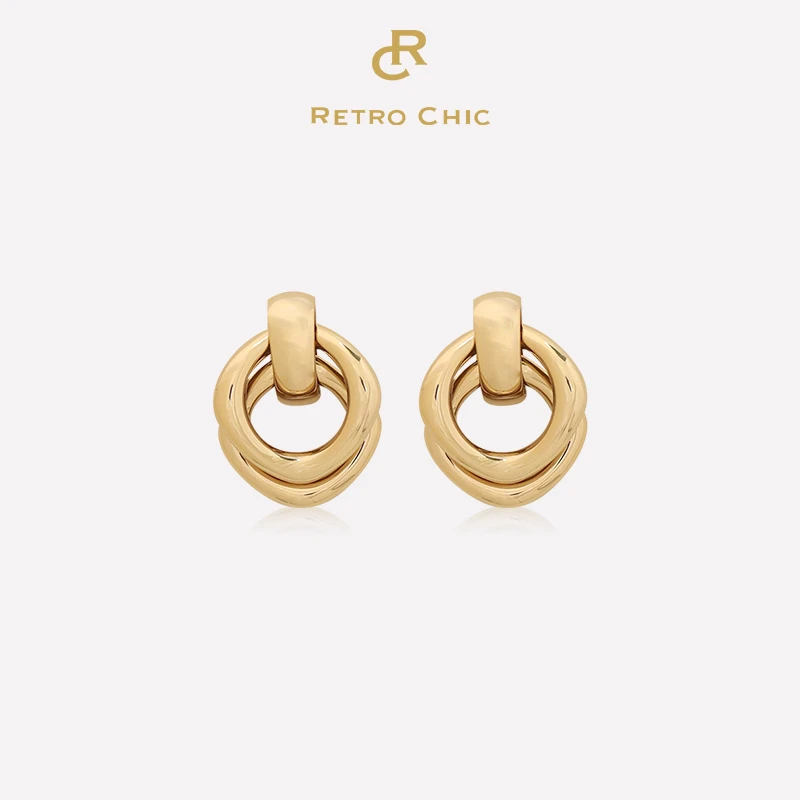 铜合金耳饰 RC RETRO CHIC 意大利复时尚首饰 罗马双圈耳环