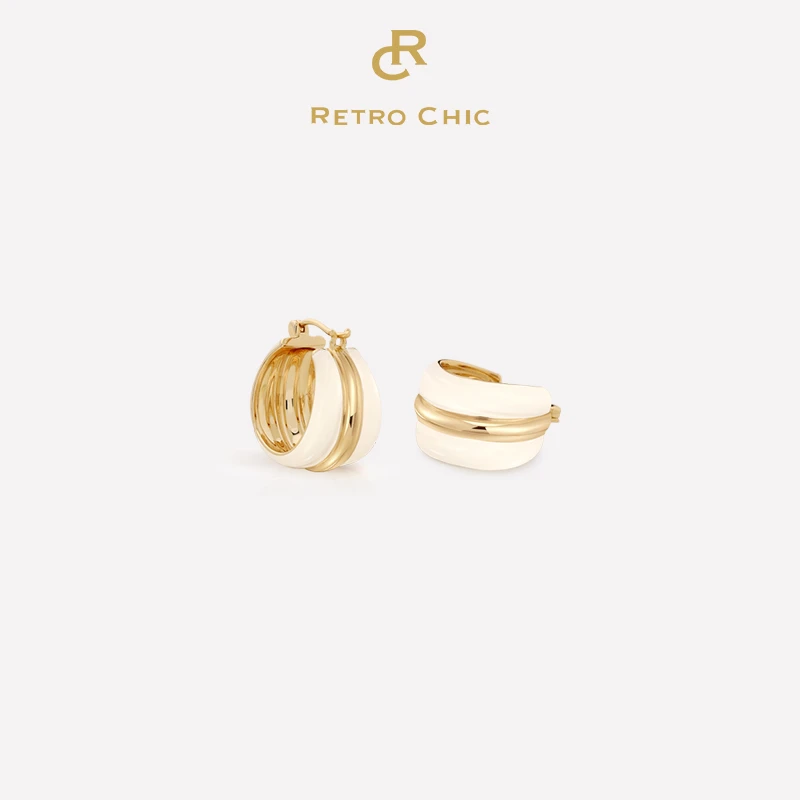 铜合金耳饰 RC RETRO CHIC 意大利复古时尚首饰 奥斯珐琅耳圈