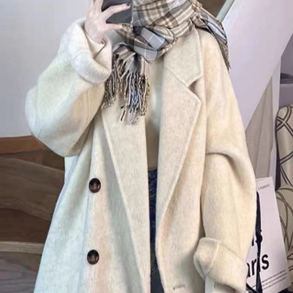 【果米服饰】韩版款型中长款加厚外套大衣