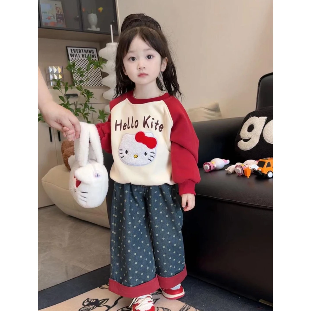 秋季女童套装2025新款时髦儿童洋气卫衣裤子两件套宝宝女童秋装