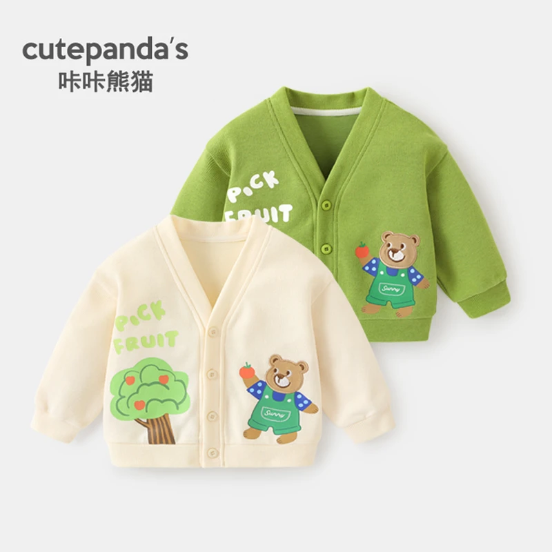 【现货】婴儿衣服休闲米呢绒开衫外套秋装春秋宝宝儿童上衣Y8712