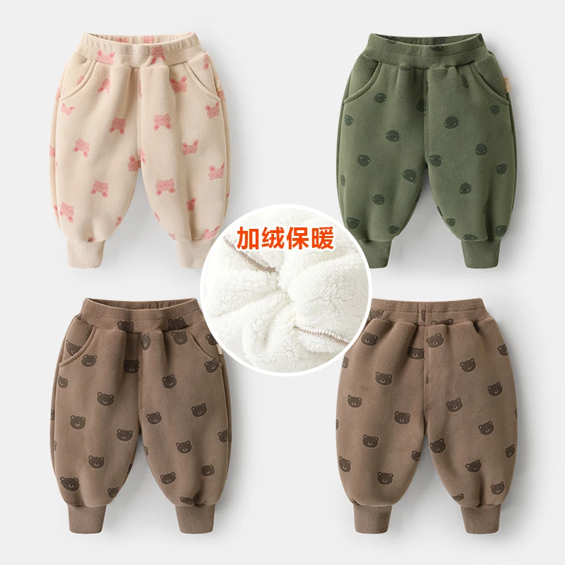 【现货】婴儿衣服休闲加绒加厚长裤子冬装秋冬儿童保暖裤Y8421