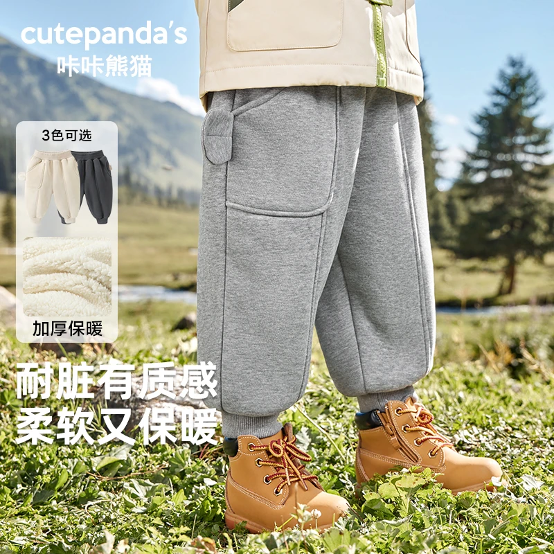 【现货】婴儿衣服复合一体绒长裤子冬装秋冬儿童宝宝加绒裤Y9333