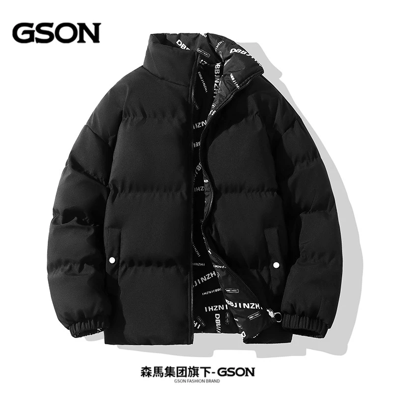 集团品牌GSON男士棉服秋冬季潮牌立领宽松棉衣男款冬装棉袄外套