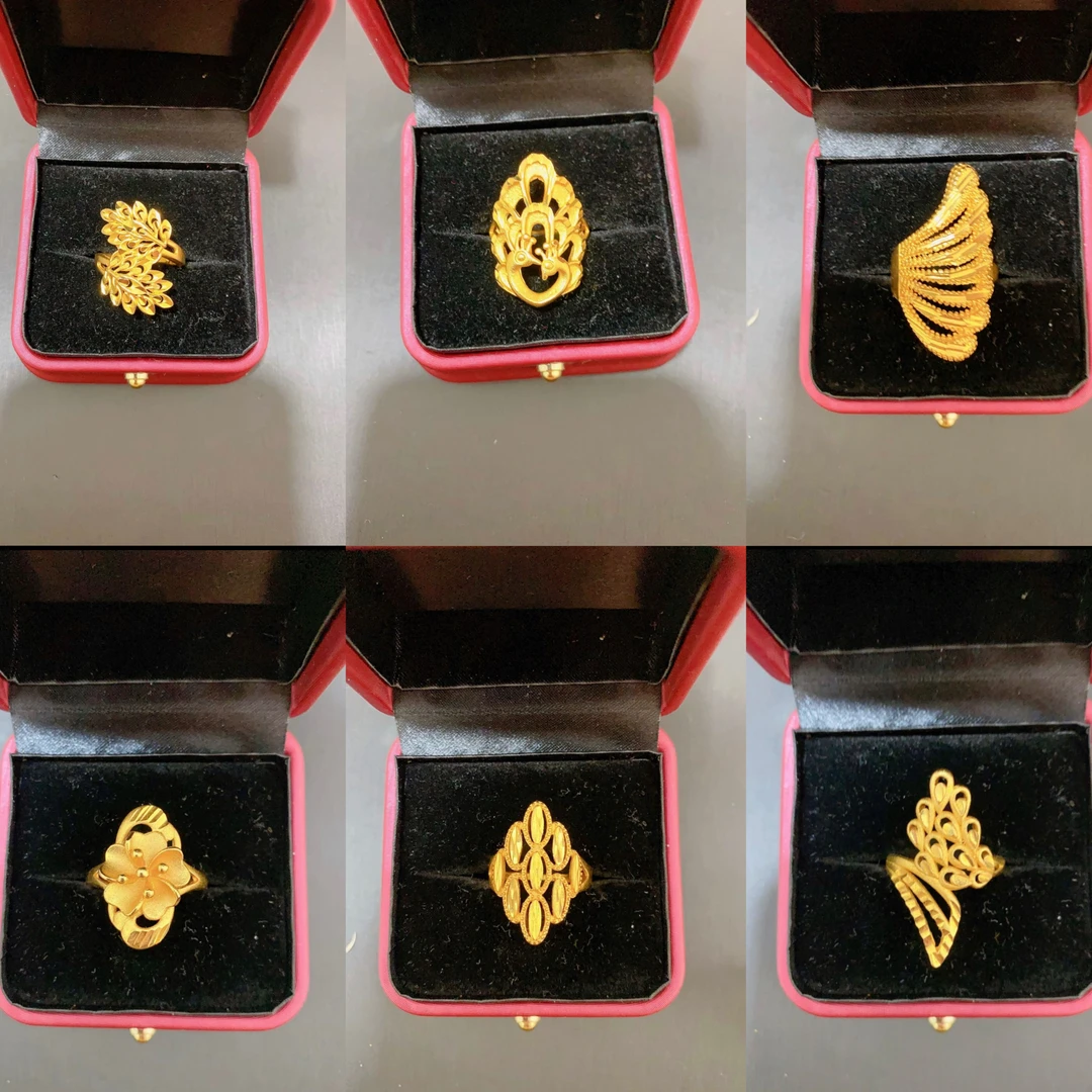 雕创 铜合金戒指 时尚戒指食指活口戒指 时尚潮流百搭饰品A23金色
