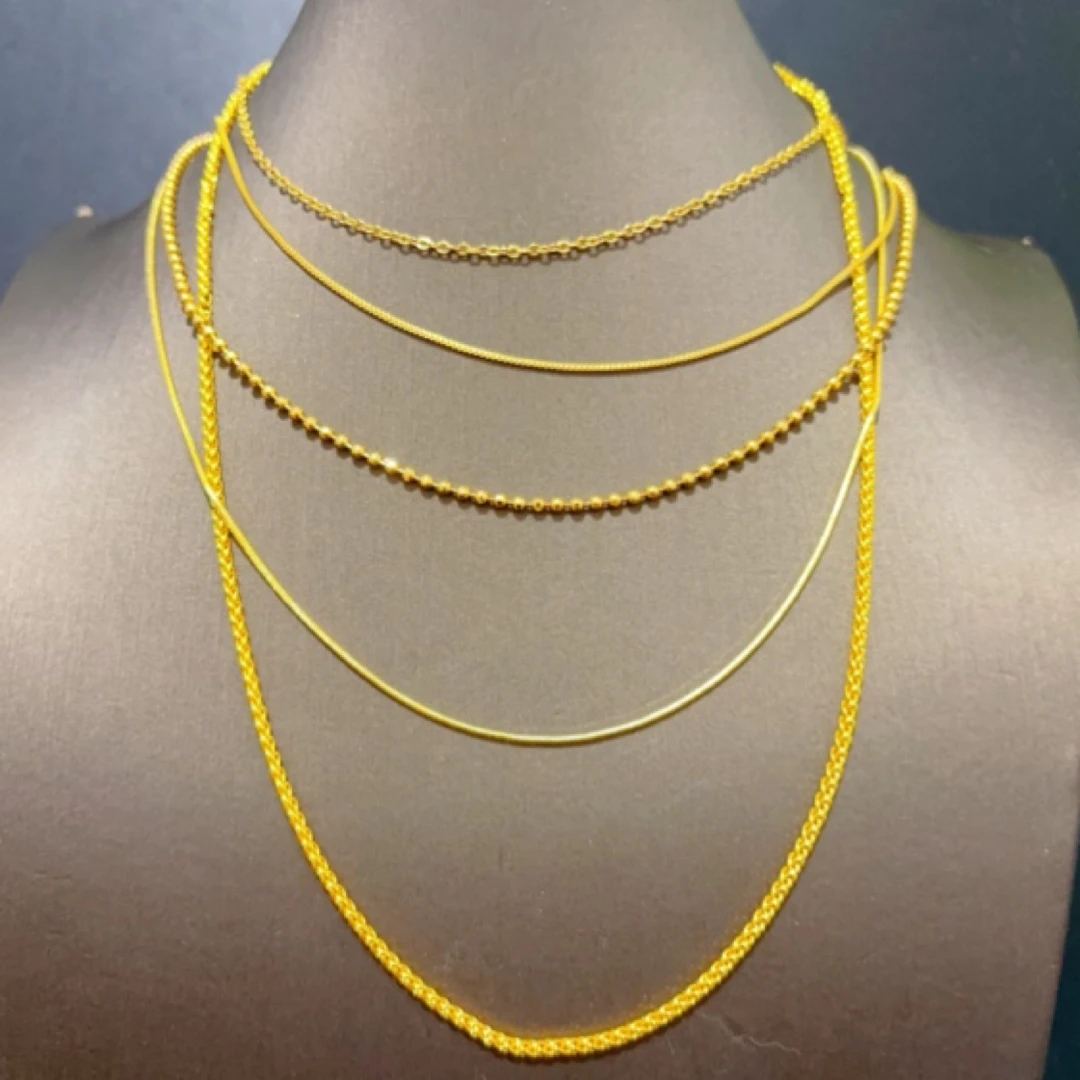 雕创 铜合金项链 时尚细链子单链子百搭锁骨链颈链简约女士素款