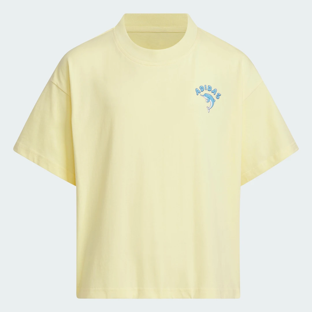 adidas阿迪达斯儿童装夏季时尚透气圆领短袖运动休闲儿童衫JF3862