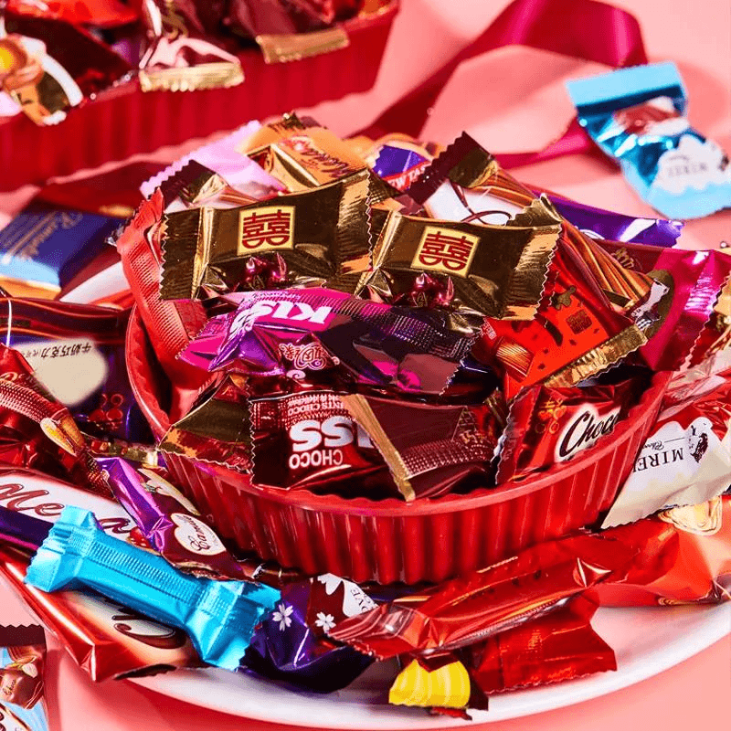结婚喜糖混搭巧克力糖果批发多口味混合巧克力散装年货囍糖