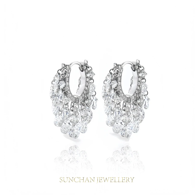 铜合金合成锆石耳饰 SUANCHAN 【星河】耳饰