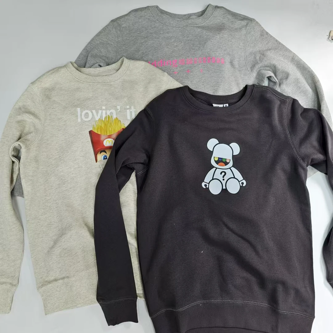 美式复古薯条印花圆领卫衣设计感宽松休闲上衣Y3115(2B3)