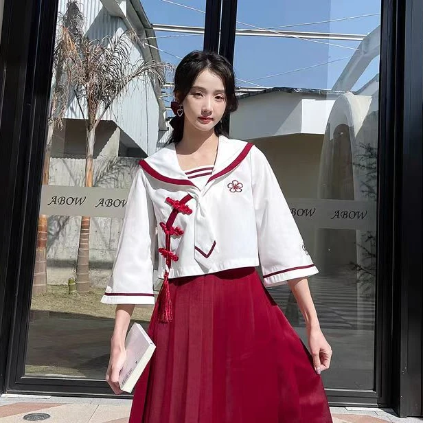 学院风复古盘扣长袖上衣百搭JK制服外套（B5-3）JKF05/JKF07