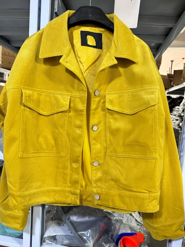 文艺复古宽松显瘦纯色短款夹克外套灯芯绒休闲上衣(E10-7)W819