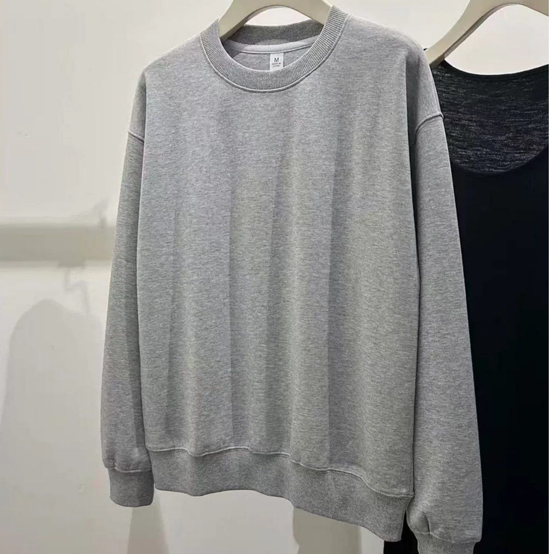 美式重磅圆领潮牌宽松休闲街头纯色套头卫衣(E3-4)31241